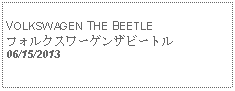 Text Box:            VOLKSWAGEN THE BEETLEフォルクスワーゲンザビートル06/15/2013