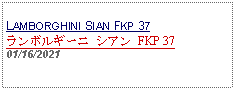 Text Box:            LAMBORGHINI SIAN FKP 37ランボルギーニ シアン FKP 37 01/16/2021