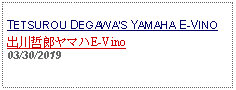 Text Box: TETSUROU DEGAWAS YAMAHA E-VINO出川哲郎ヤマハE-Vino03/30/2019