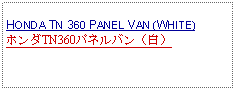 Text Box: HONDA TN 360 PANEL VAN (WHITE)ホンダTN360パネルバン（白）