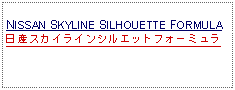 Text Box:            NISSAN SKYLINE SILHOUETTE FORMULA日産スカイラインシルエットフォーミュラ