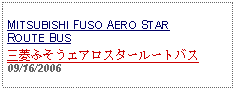 Text Box: MITSUBISHI FUSO AERO STAR ROUTE BUS三菱ふそうエアロスタールートバス09/16/2006