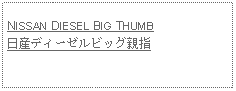 Text Box: NISSAN DIESEL BIG THUMB日産ディーゼルビッグ親指