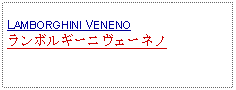 Text Box: LAMBORGHINI VENENOランボルギーニヴェーネノ