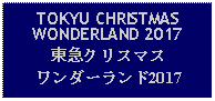 Text Box: TOKYU CHRISTMAS WONDERLAND 2017東急クリスマスワンダーランド2017