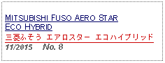 Text Box:                   MITSUBISHI FUSO AERO STARECO HYBRID三菱ふそう エアロスター エコハイブリッド   11/2015     No. 8