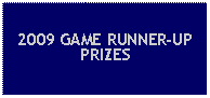 Text Box: 2009 GAME RUNNER-UPPRIZES