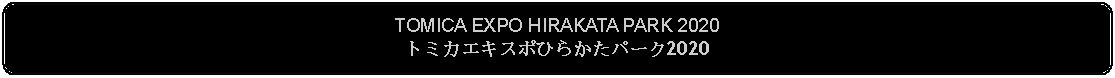 Flowchart: Alternate Process: TOMICA EXPO HIRAKATA PARK 2020トミカエキスポひらかたパーク2020