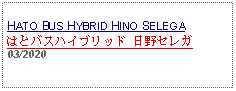 Text Box: HATO BUS HYBRID HINO SELEGAはとバスハイブリッド 日野セレガ 03/2020