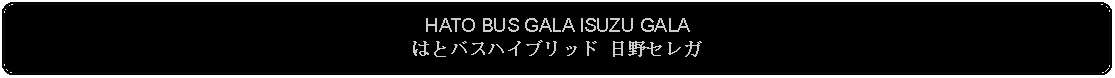 Flowchart: Alternate Process: HATO BUS GALA ISUZU GALAはとバスハイブリッド 日野セレガ 