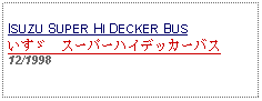 Text Box: ISUZU SUPER HI DECKER BUSいすゞ　スーパーハイデッカーバス12/1998