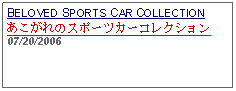 Text Box: BELOVED SPORTS CAR COLLECTIONあこがれのスポーツカーコレクション07/20/2006