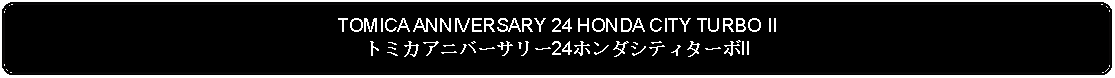 Flowchart: Alternate Process: TOMICA ANNIVERSARY 24 HONDA CITY TURBO IIトミカアニバーサリー24ホンダシティターボII