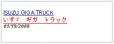 Text Box: ISUZU GIGA TRUCKいすゞ　ギガ　トラック01/19/2008