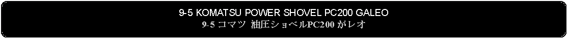 Flowchart: Alternate Process: 9-5 KOMATSU POWER SHOVEL PC200 GALEO9-5 コマツ 油圧ショベルPC200 がレオ