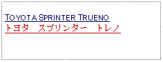 Text Box: TOYOTA SPRINTER TRUENO  トヨタ　スプリンター　トレノ