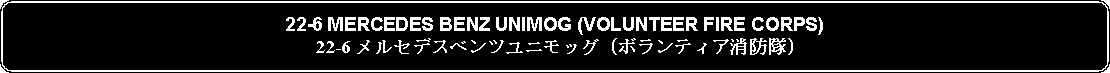 Flowchart: Alternate Process: 22-6 MERCEDES BENZ UNIMOG (VOLUNTEER FIRE CORPS)22-6 メルセデスベンツユニモッグ (ボランティア消防隊)