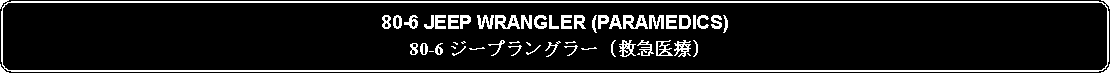 Flowchart: Alternate Process: 80-6 JEEP WRANGLER (PARAMEDICS)80-6 ジープラングラー (救急医療)