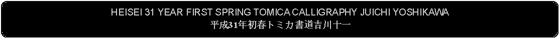 Flowchart: Alternate Process: HEISEI 31 YEAR FIRST SPRING TOMICA CALLIGRAPHY JUICHI YOSHIKAWA平成31年初春トミカ書道吉川十一