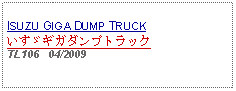 Text Box: ISUZU GIGA DUMP TRUCKいすゞギガダンプトラックTL106   04/2009