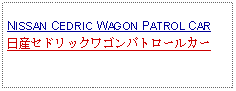 Text Box: NISSAN CEDRIC WAGON PATROL CAR日産セドリックワゴンパトロールカー