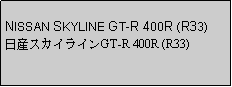 Text Box: NISSAN SKYLINE GT-R 400R (R33)日産スカイラインGT-R 400R (R33)