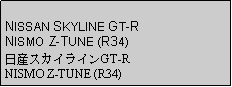 Text Box: NISSAN SKYLINE GT-R NISMO Z-TUNE (R34)日産スカイラインGT-RNISMO Z-TUNE (R34)