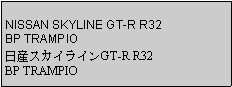 Text Box: NISSAN SKYLINE GT-R R32 BP TRAMPIO日産スカイラインGT-R R32BP TRAMPIO