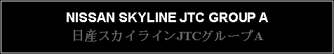 Text Box: NISSAN SKYLINE JTC GROUP A日産スカイラインJTCグループA