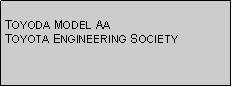 Text Box: TOYODA MODEL AATOYOTA ENGINEERING SOCIETY