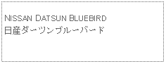 Text Box: NISSAN DATSUN BLUEBIRD日産ダーツンブルーバード