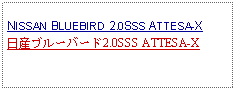 Text Box:            NISSAN BLUEBIRD 2.0SSS ATTESA-X日産ブルーバード2.0SSS ATTESA-X