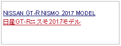 Text Box:            NISSAN GT-R NISMO 2017 MODEL日産GT-Rニスモ2017モデル