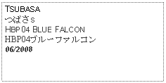 Text Box: TSUBASAつばさsHBP04 BLUE FALCON HBP04ブルーファルコン06/2008