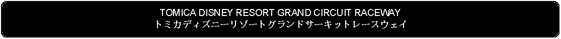 Flowchart: Alternate Process: TOMICA DISNEY RESORT GRAND CIRCUIT RACEWAYトミカディズニーリゾートグランドサーキットレースウェイ