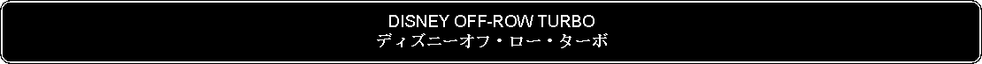 Flowchart: Alternate Process: DISNEY OFF-ROW TURBOディズニーオフ・ロー・ターボ