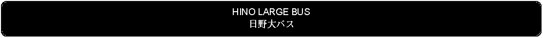 Flowchart: Alternate Process: HINO LARGE BUS日野大バス