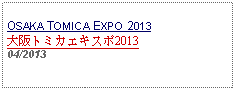 Text Box: OSAKA TOMICA EXPO 2013大阪トミカエキスポ201304/2013