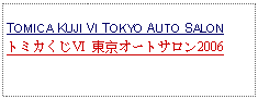 Text Box: TOMICA KUJI VI TOKYO AUTO SALONトミカくじⅥ 東京オートサロン2006