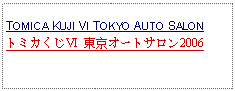 Text Box:                   TOMICA KUJI VI TOKYO AUTO SALONトミカくじⅥ 東京オートサロン2006