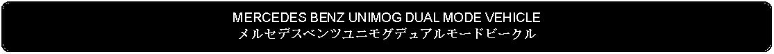 Flowchart: Alternate Process: MERCEDES BENZ UNIMOG DUAL MODE VEHICLEメルセデスベンツユニモグデュアルモードビークル