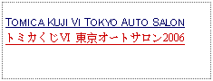 Text Box: TOMICA KUJI VI TOKYO AUTO SALONトミカくじⅥ 東京オートサロン2006