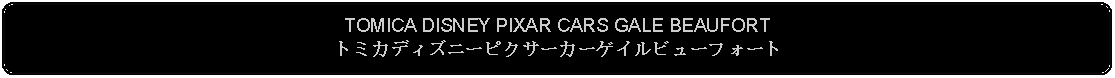 Flowchart: Alternate Process: TOMICA DISNEY PIXAR CARS GALE BEAUFORTトミカディズニーピクサーカーゲイルビューフォート