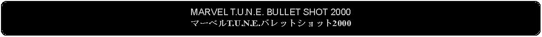 Flowchart: Alternate Process: MARVEL T.U.N.E. BULLET SHOT 2000マーベルT.U.N.E.バレットショット2000