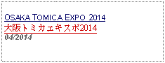 Text Box: OSAKA TOMICA EXPO 2014大阪トミカエキスポ201404/2014