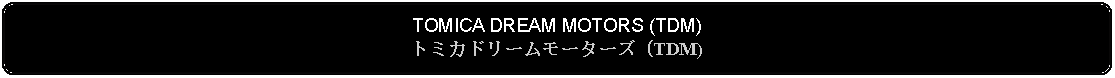 Flowchart: Alternate Process: TOMICA DREAM MOTORS (TDM)トミカドリームモーターズ (TDM)