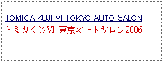 Text Box: TOMICA KUJI VI TOKYO AUTO SALONトミカくじⅥ 東京オートサロン2006