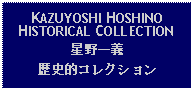 Text Box: KAZUYOSHI HOSHINO HISTORICAL COLLECTION星野一義歴史的コレクション