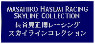 Text Box: MASAHIRO HASEMI RACING SKYLINE COLLECTION長谷見正博レーシングスカイラインコレクション