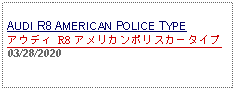 Text Box: AUDI R8 AMERICAN POLICE TYPE アウディ R8 アメリカンポリスカータイプ      03/28/2020